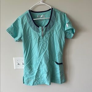 Grey's Anatomy Turquoise Short Sleeve Scrub Top